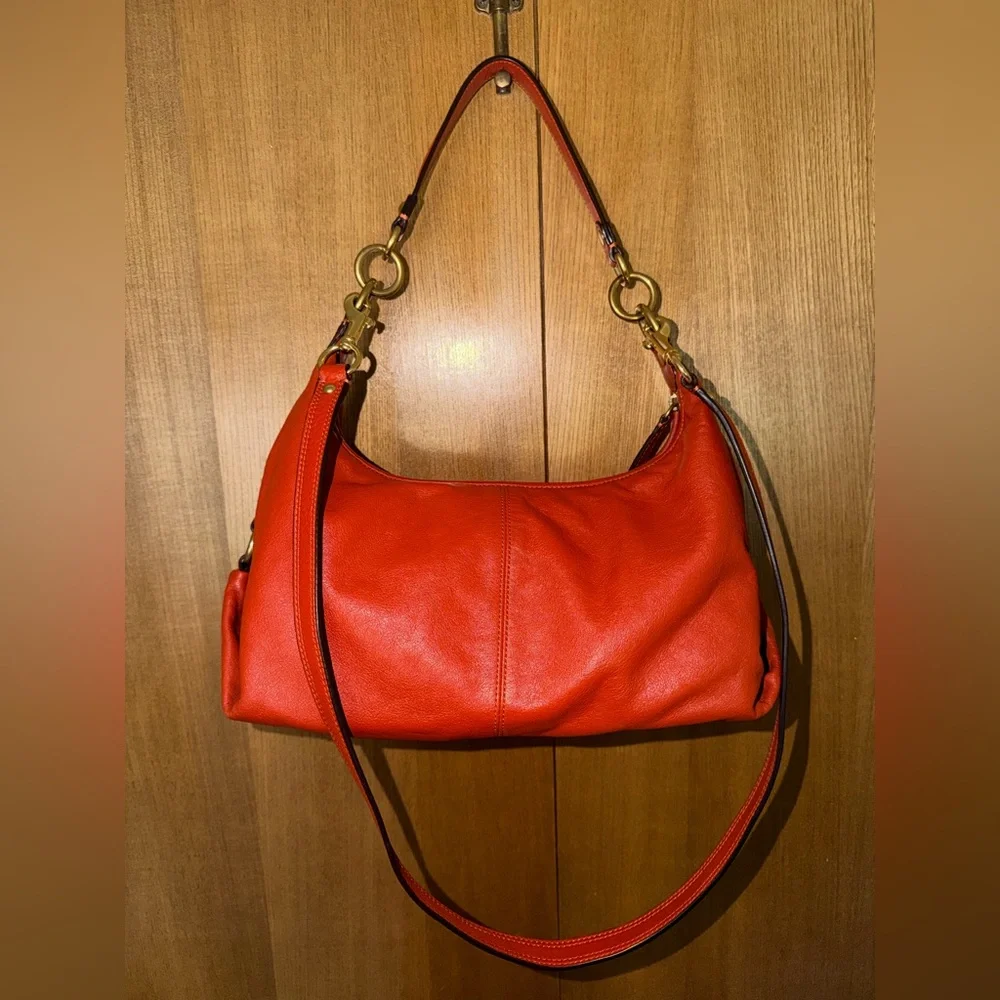 Coach Ashley Leather Convertible Hobo in Orange, Gold Hardware, F19761 - Picture 5 of 16